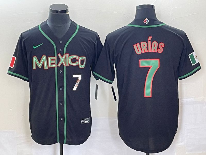 Men 2023 World Cub Mexico #7 Urias Black green Nike MLB Jersey->more jerseys->MLB Jersey